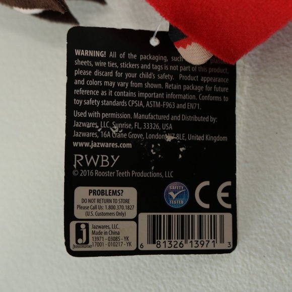 RWBY Ruby Rose Plush Figure Collectible Toy Rooster Teeth 2016 w/Tags - Picture 8 of 12